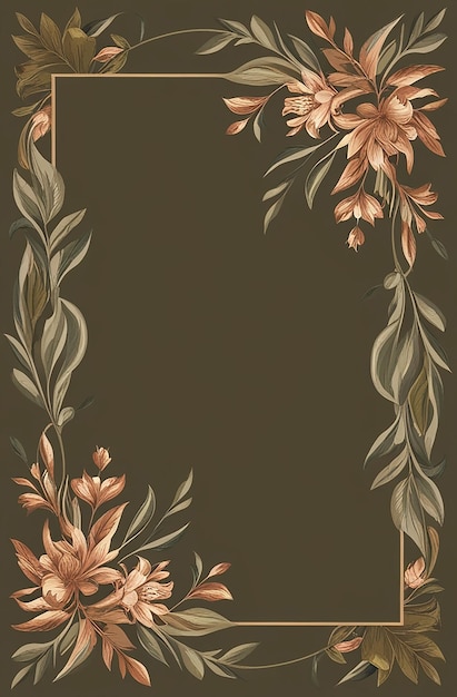 Decorative floral frame with smooth and elegant edges