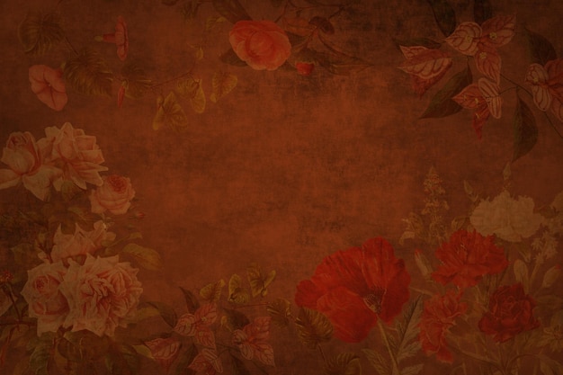 Decorative floral parchment paper for a background with copy space in the middle