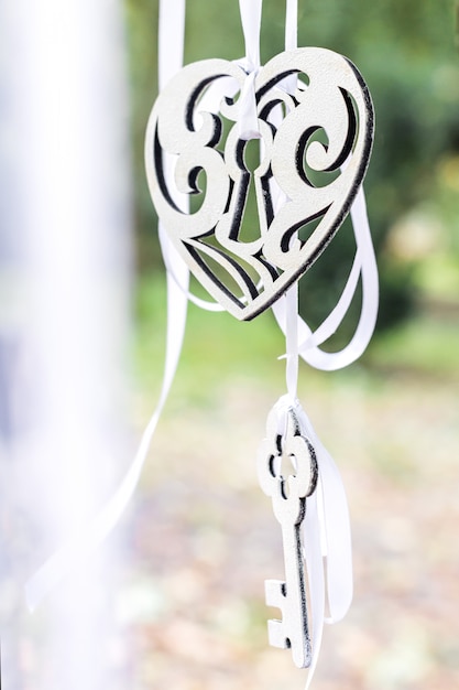 Decorative heart and key