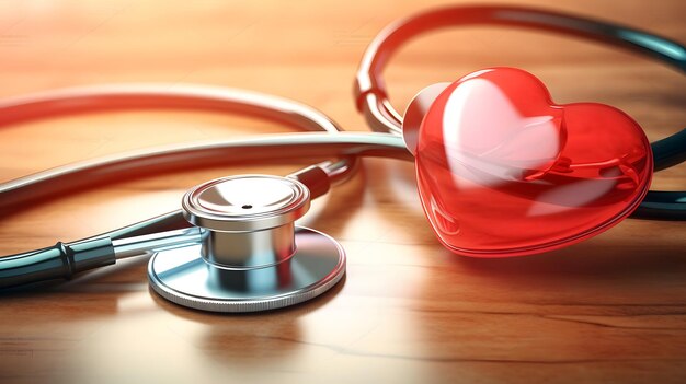 decorative heart and stethoscope medicine and health concept sacrifice and helping people