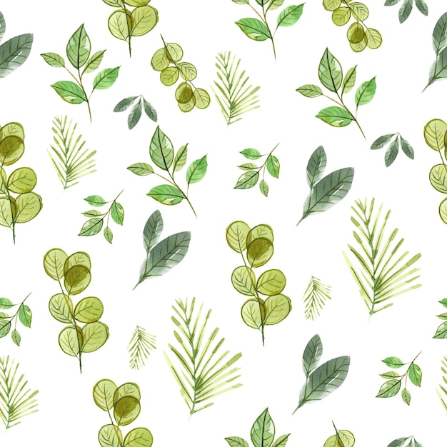 Decorative leaves leaf seamless pattern background