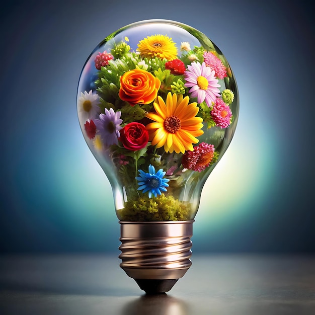 Photo the decorative light bulb containing an array nice imagr use ai generator fgv vc