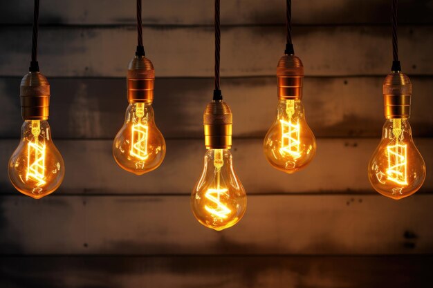 Decorative modern light bulbs in the room Incandescent color lamps