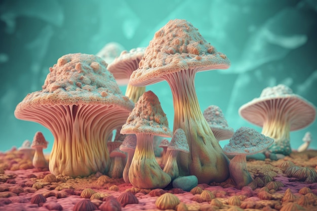 Decorative mushrooms Generate Ai