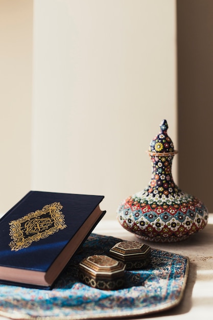 Decorative ramadan concept with quran