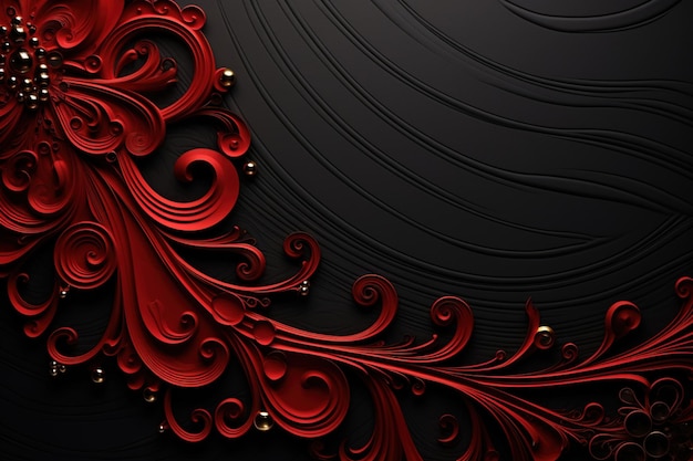 decorative red and black background with copy space