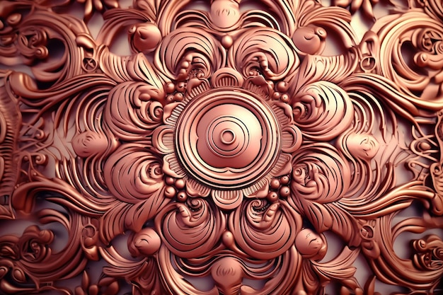 Decorative rose gold ethnic patterned background