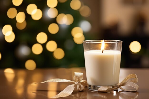 Decorative scent candle in glass at event celebration