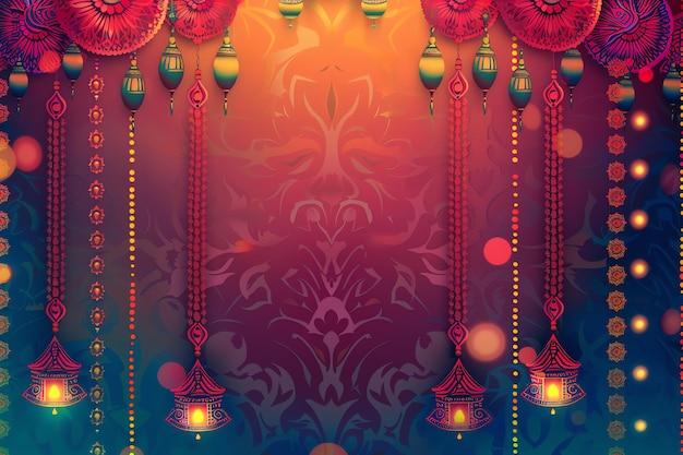 Decorative toran Doorway hanging diwali background for greeting card