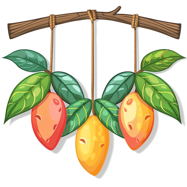 Photo decorative torans door hangings with mango leaves indian illustration