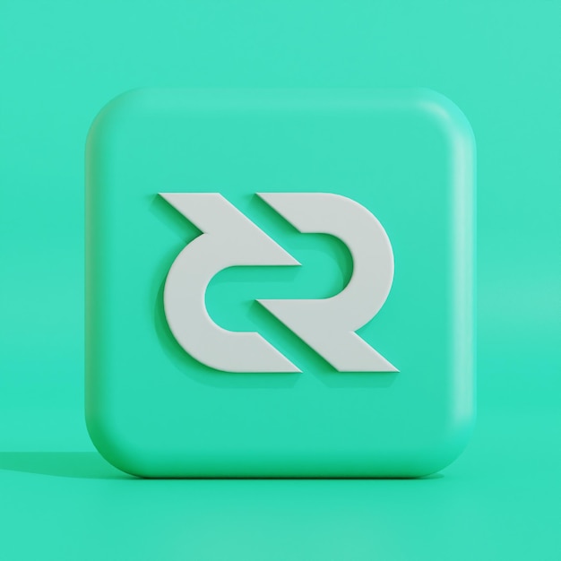 Decred cryptocurrency symbol logo 3d illustration