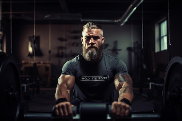 Dedicated Athlete Putting in the Effort on the Rowing Machine at a Contemporary Fitness Facility