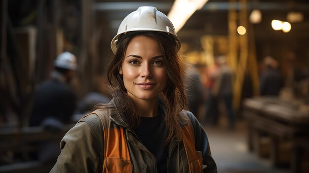 Dedicated and confident female engineer in suit is a professional construction