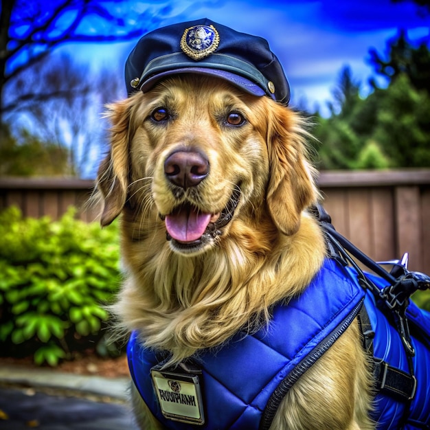 dedicated police dog golden retriever