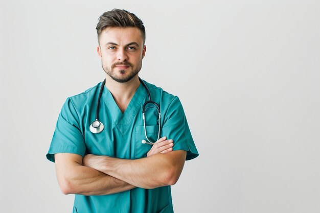 Dedicated Veterinarian On White Background