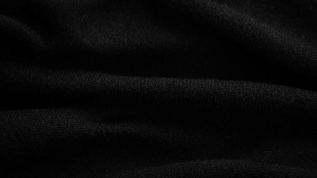 Photo deep black fabric background copy space