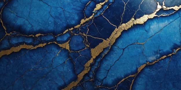 deep blue crack abstract marble background