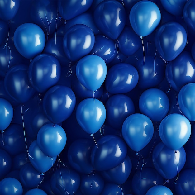 Deep Blue Inflatable Balloons Background