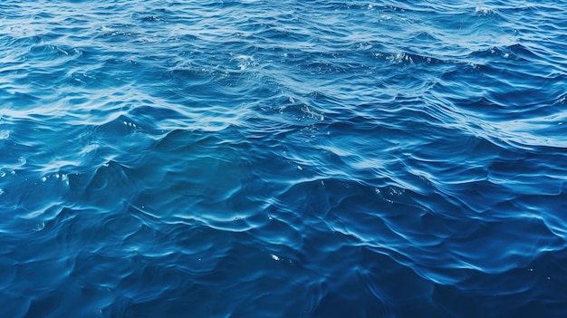 Deep blue sea water texture background AI generated image