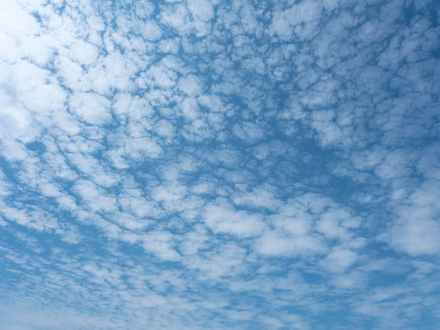 Deep blue skies with white clouds background with space for text blue cloudy skies texture