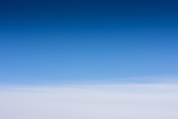 Deep blue sky during a flight on vacation