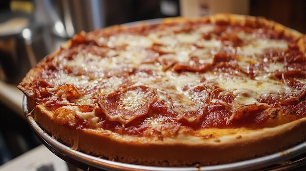 Photo deep dish pizza chicagostyle pizza