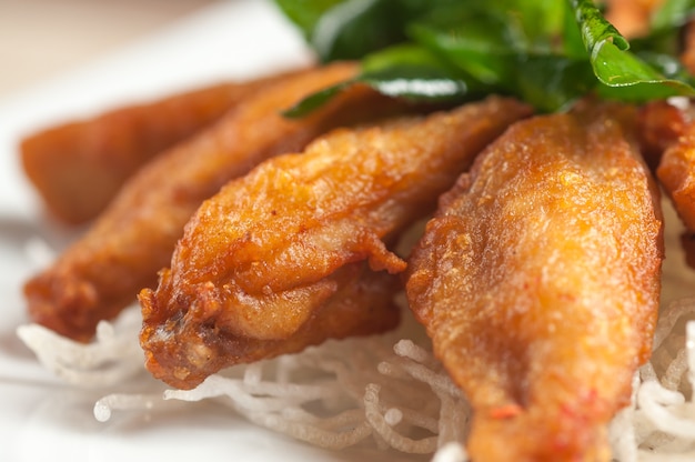 Deep fried chicken wings