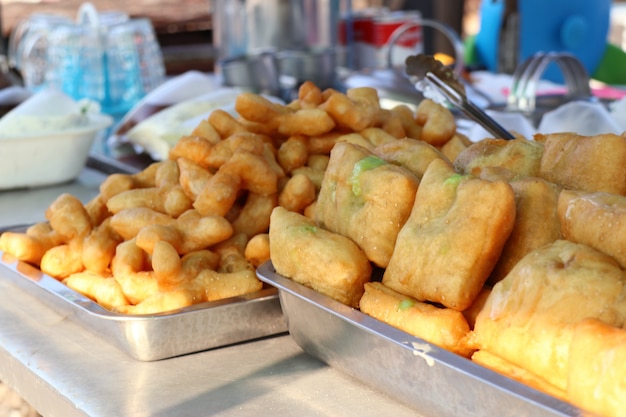 Deep-fried dough stick at market