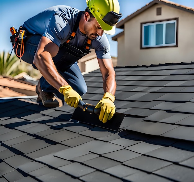 Photo deep groove shingles in grey and black asphalt roof style