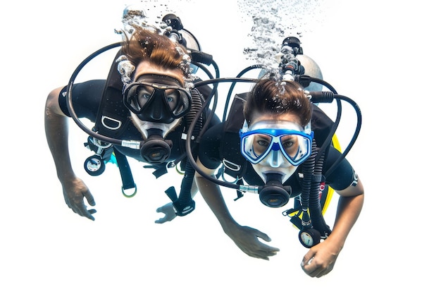 Deep Sea Exploration Together Isolated On White Background