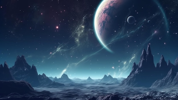 deep space planet background