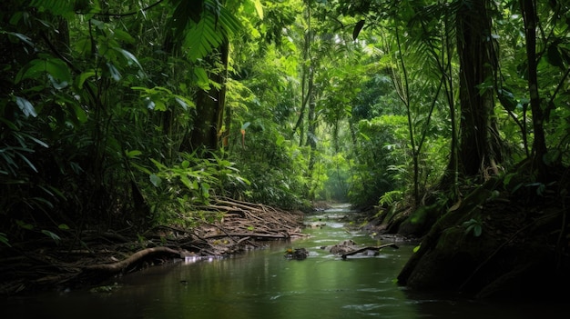 Deep tropical jungles of Southeast Asia in august