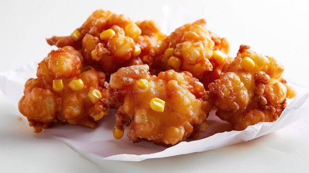 Deepfried corn fritters with crispy goldenbrown texture