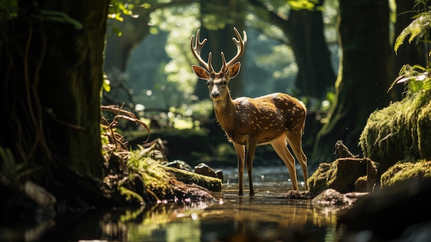 A deer in the forest