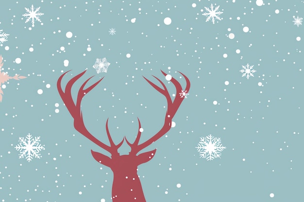 Photo deer horns christmas illustration background