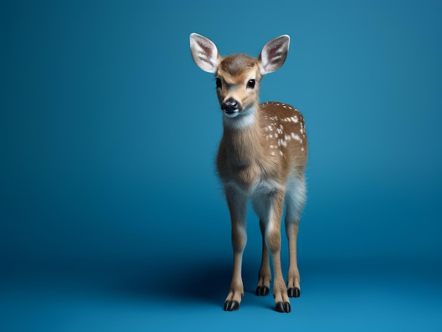 Deer isolated on blue