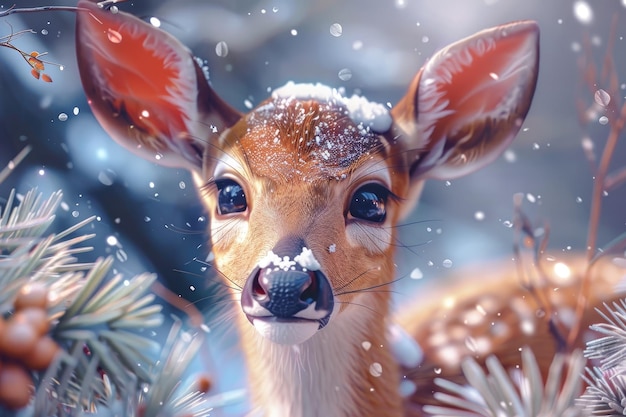 Photo deer tshirt design captured in cute photorealistic image