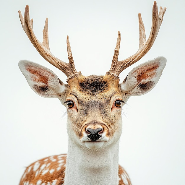 Deer on White Background Ultra Realistic