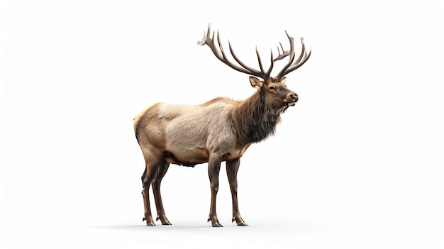 Photo a deer with antlers and horns stands in front of a white background