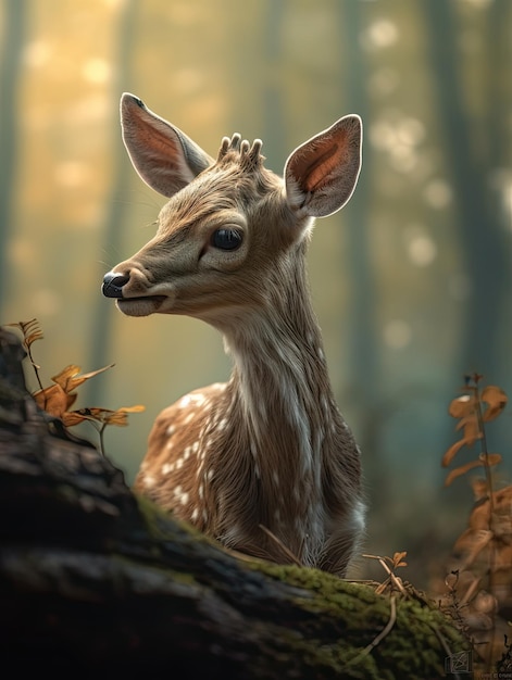 a deer in the woods