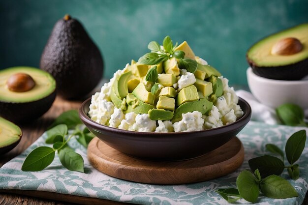 Photo default avocado with cottage cheese