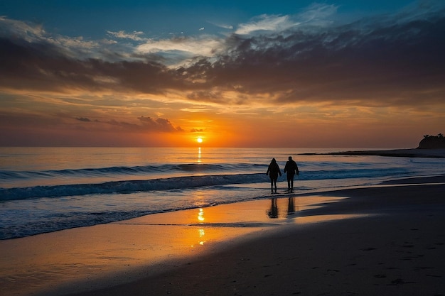 Default Beach sunset silhouette