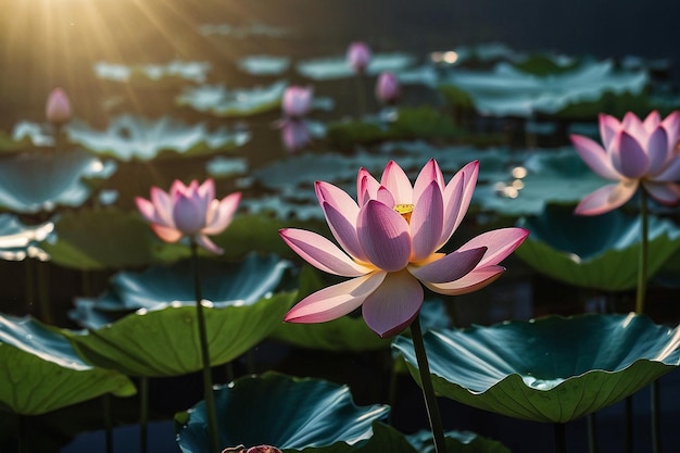 Default Blooming lotus flowers