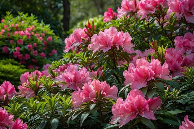 Default Blossoming azaleas in a garden