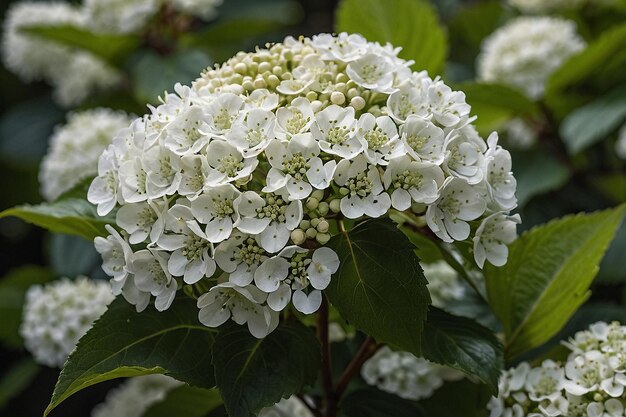 Default Blossoming snowball viburnum