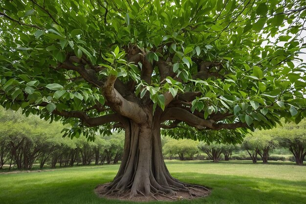 Default Bodhi tree with green leaves in spring