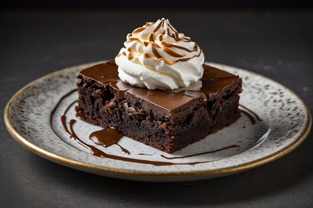 Default Brownies with a dollop of whipped cream