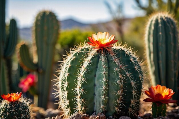 Default Cactus with a garden background