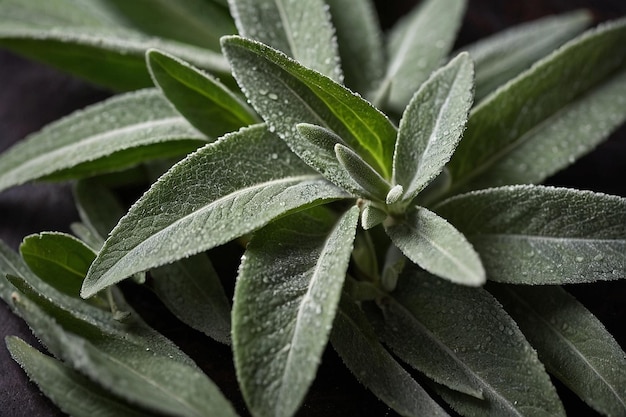 Photo default closeup of fresh sage leaves