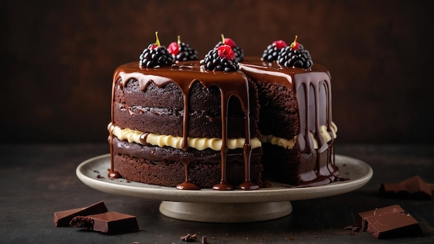 Default Delicious Chocolate Cake Celebration realistic photo